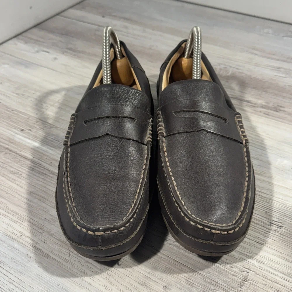 Sperry Top-Sider Hampden Penny Loafer Brown Leather Slip On Dress Shoes Sz 9.5 M